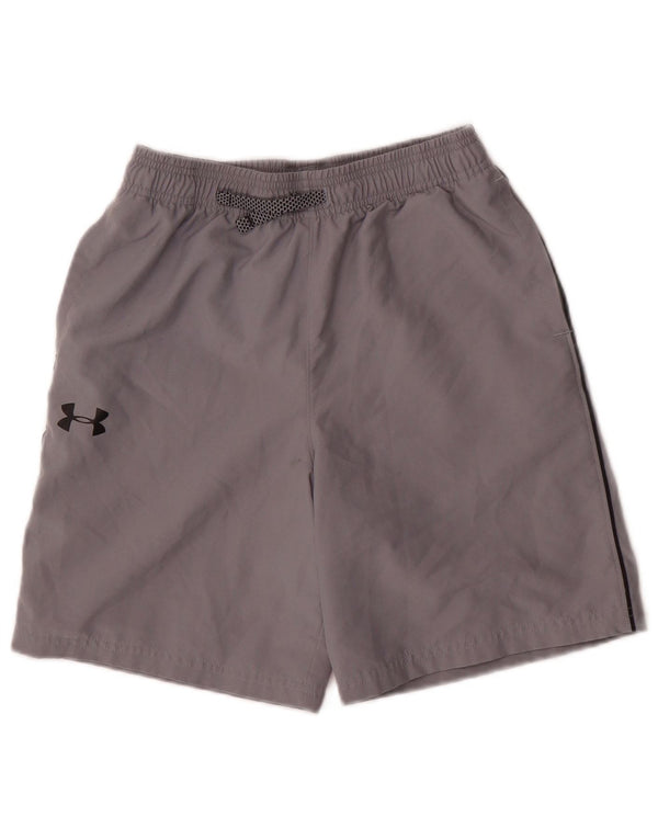 Under Armour Boys Heat Gear Graphic Sport Shorts 11-12 Years Large Grey