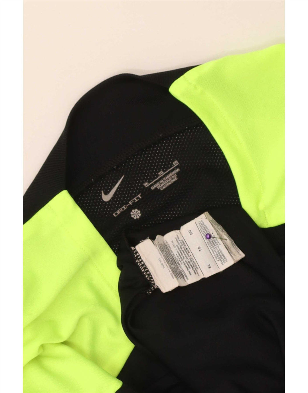 Nike Mens Dri Fit T-Shirt Top XL Black Colourblock Polyester