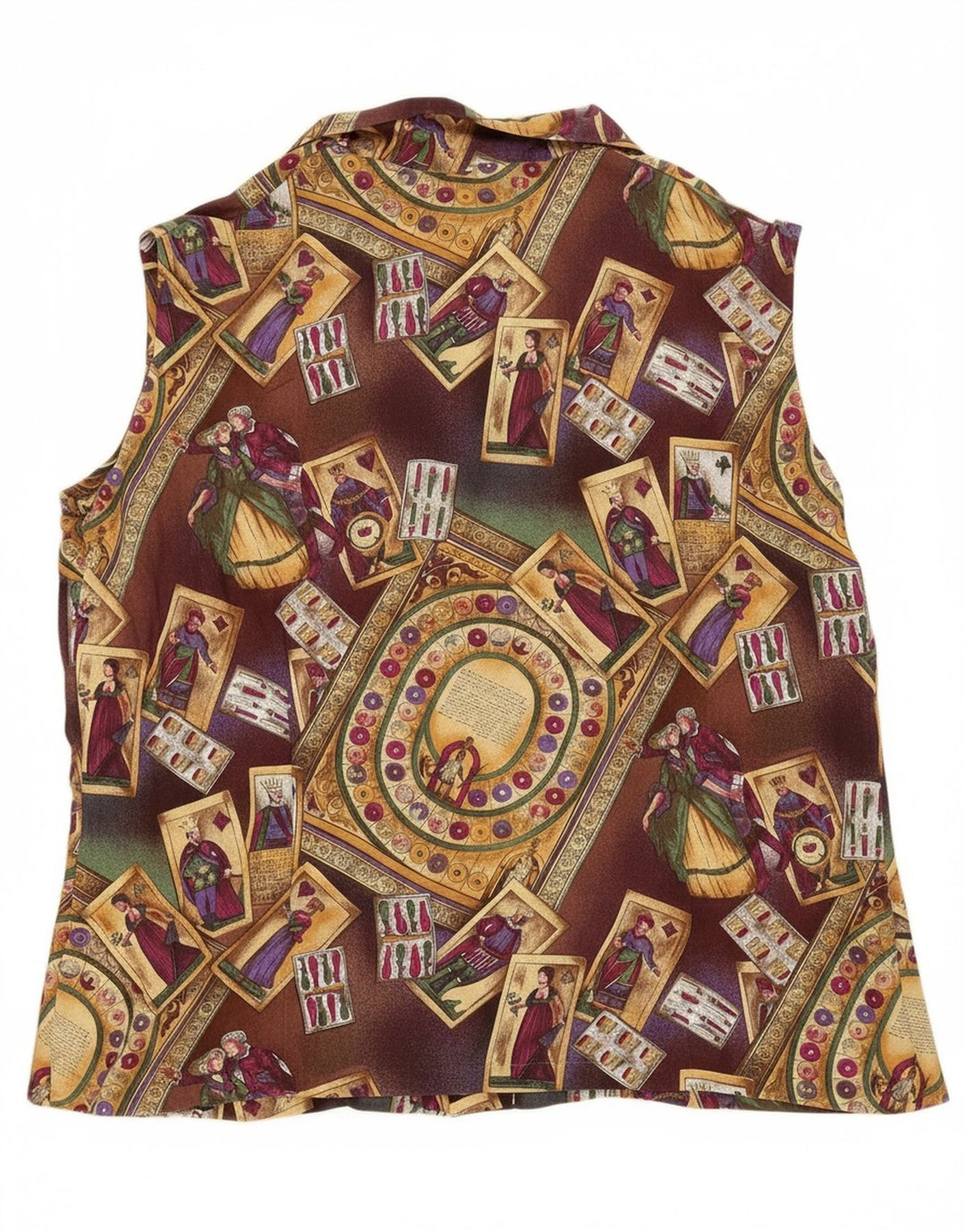 VINTAGE Womens Abstract Pattern Shirt Blouse UK 14 Large Multicoloured