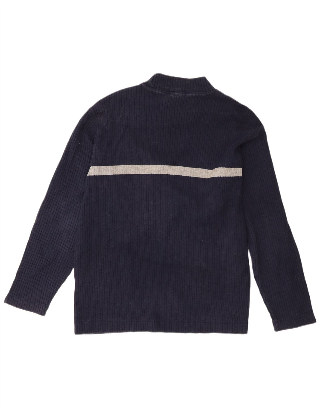 Nautica Mens Top Long Sleeve Medium Navy Blue Colourblock Cotton