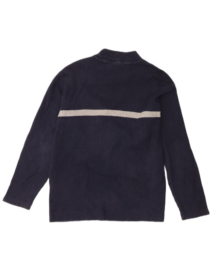 Nautica Mens Top Long Sleeve Medium Navy Blue Colourblock Cotton