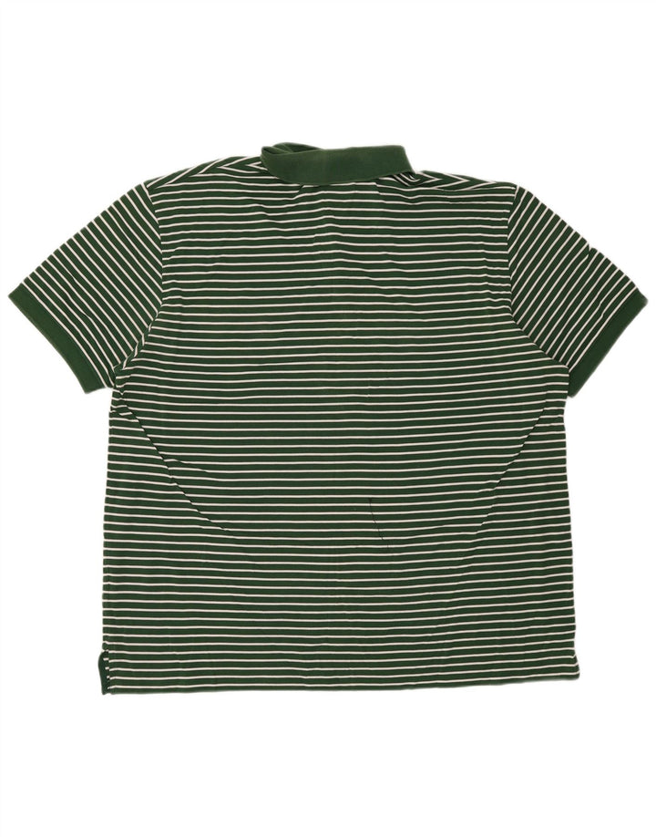 POLO RALPH LAUREN Mens Polo Shirt XL Green Striped Cotton