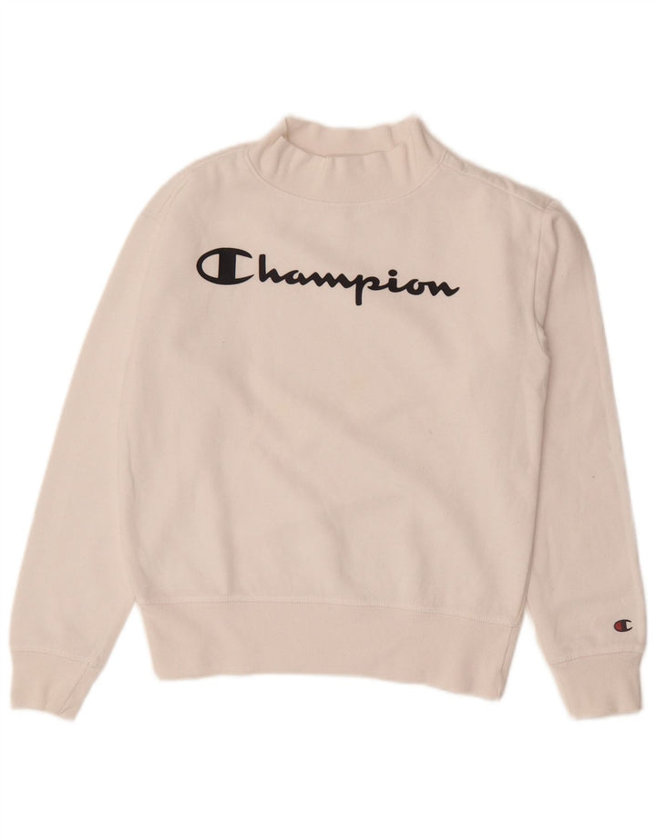 CHAMPION Boys Graphic Sweatshirt Jumper 11-12 Years Large White