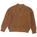 Eddie Bauer Mens Button Neck Jumper Sweater Medium Brown Flecked