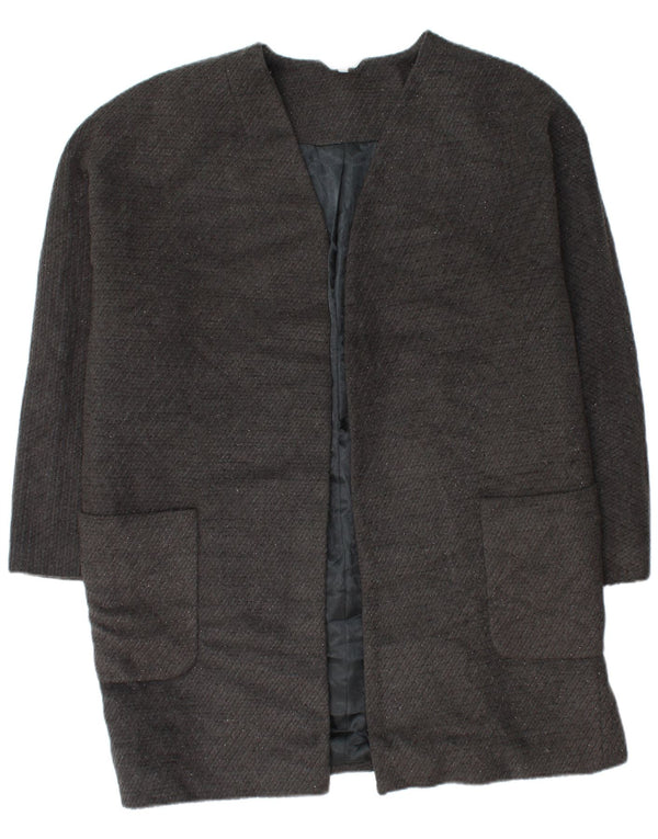 Marks & Spencer Womens Open Overcoat UK 18 XL Grey Polyester