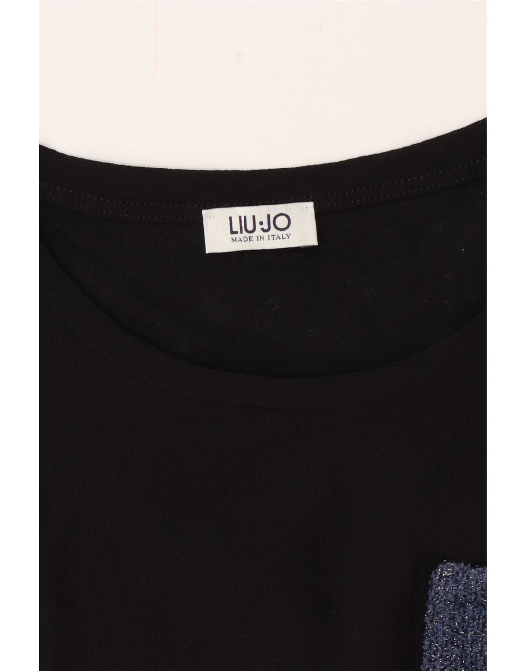 Liu Jo Womens T-Shirt Top UK 12 Medium Navy Blue Colourblock