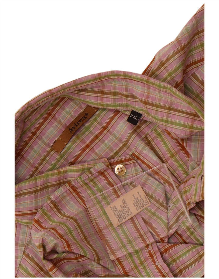 Avirex Mens Shirt 2XL Pink Check Cotton