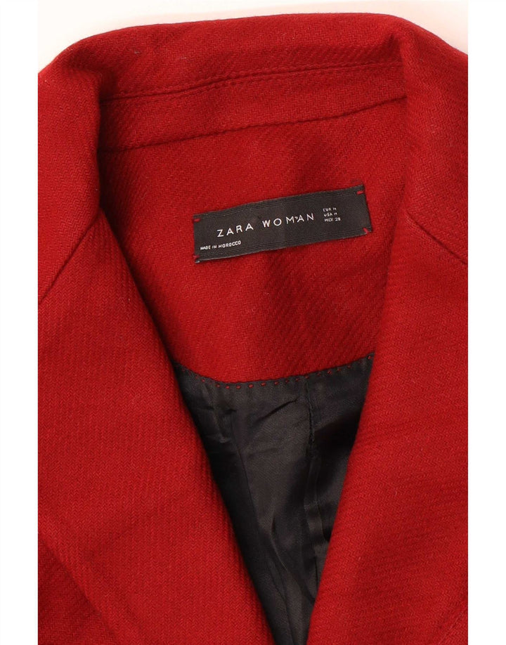 Zara Womens Longline 2 Button Blazer Jacket UK 14 Medium Red
