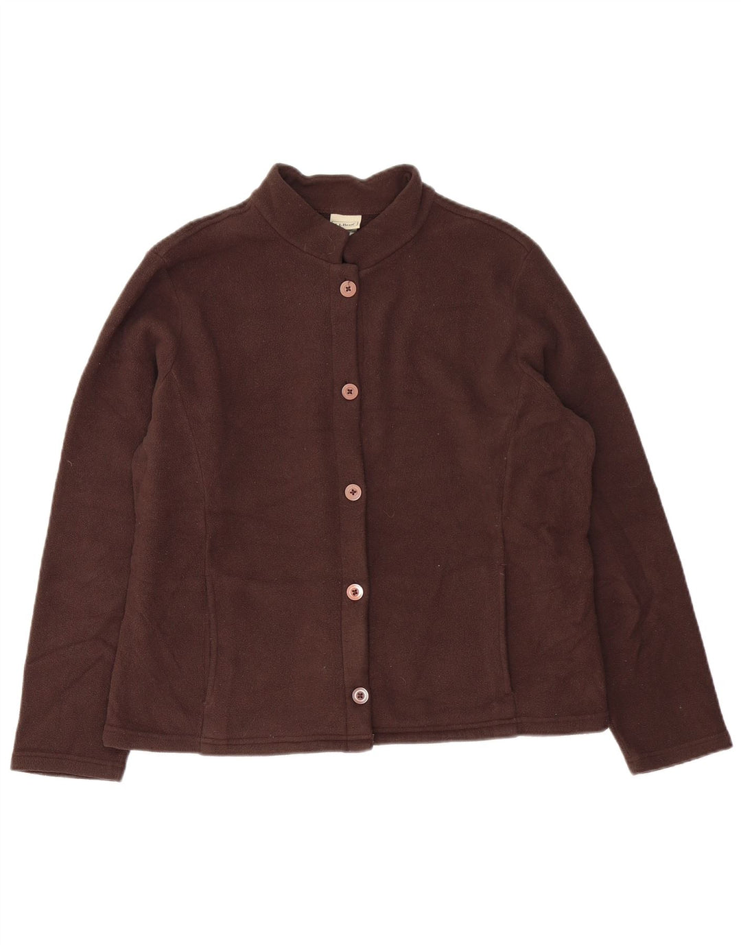 L.L.BEAN Womens Fleece Jacket UK 18 XL Brown Polyester