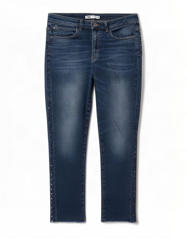 Zara Womens Skinny Jeans EU 42 Large W32 L27 Navy Blue