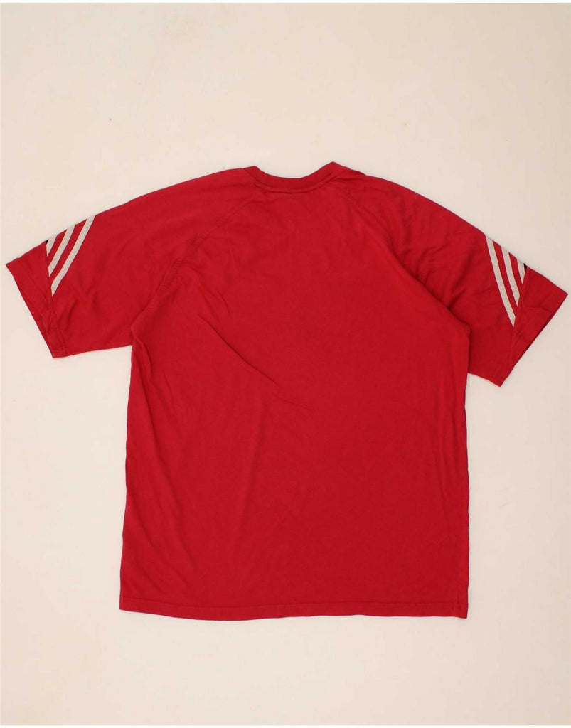 ADIDAS Mens Graphic T-Shirt Top UK 42/44 Large Red Cotton Vintage Adidas and Second-Hand Adidas from Messina Hembry 