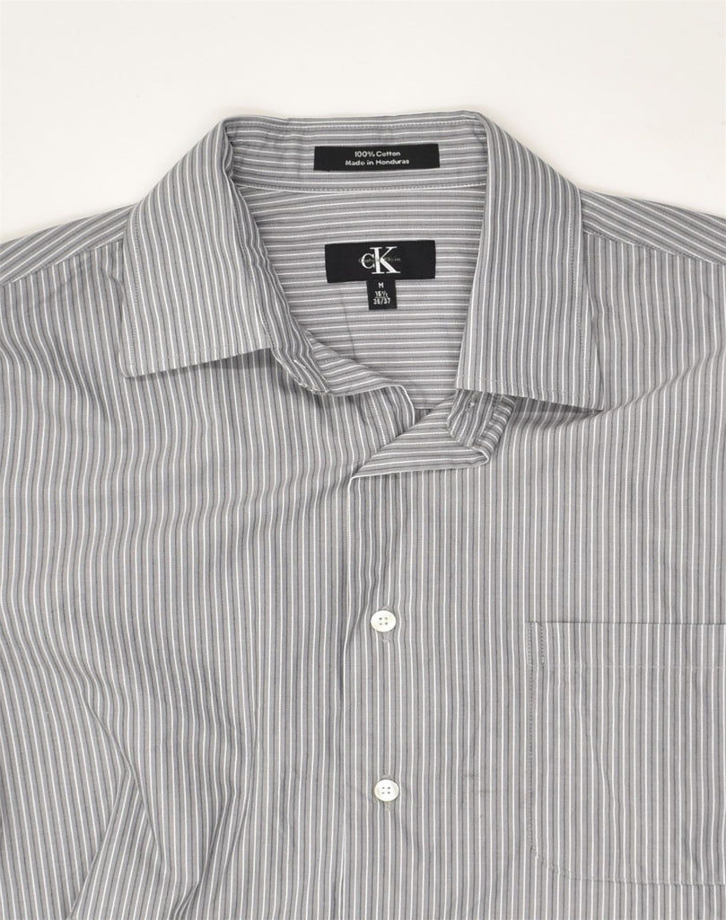 CALVIN KLEIN Mens Shirt Size 15 1/2 Medium Grey Striped Cotton | Vintage Calvin Klein | Thrift | Second-Hand Calvin Klein | Used Clothing | Messina Hembry 