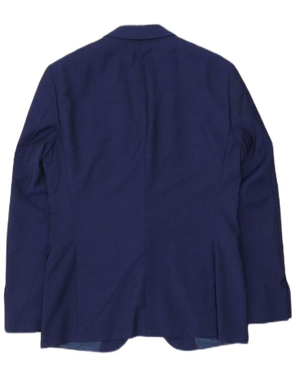 Tommy Hilfiger Mens 2 Button Blazer Jacket IT 46 Small Blue Virgin Wool