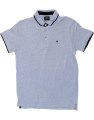 JACK & JONES Mens Polo Shirt Medium Blue Cotton