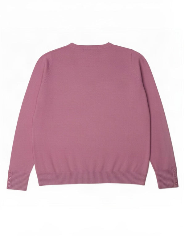 Marks & Spencer Womens V-Neck Jumper Sweater UK 16 Large Purple Acrylic