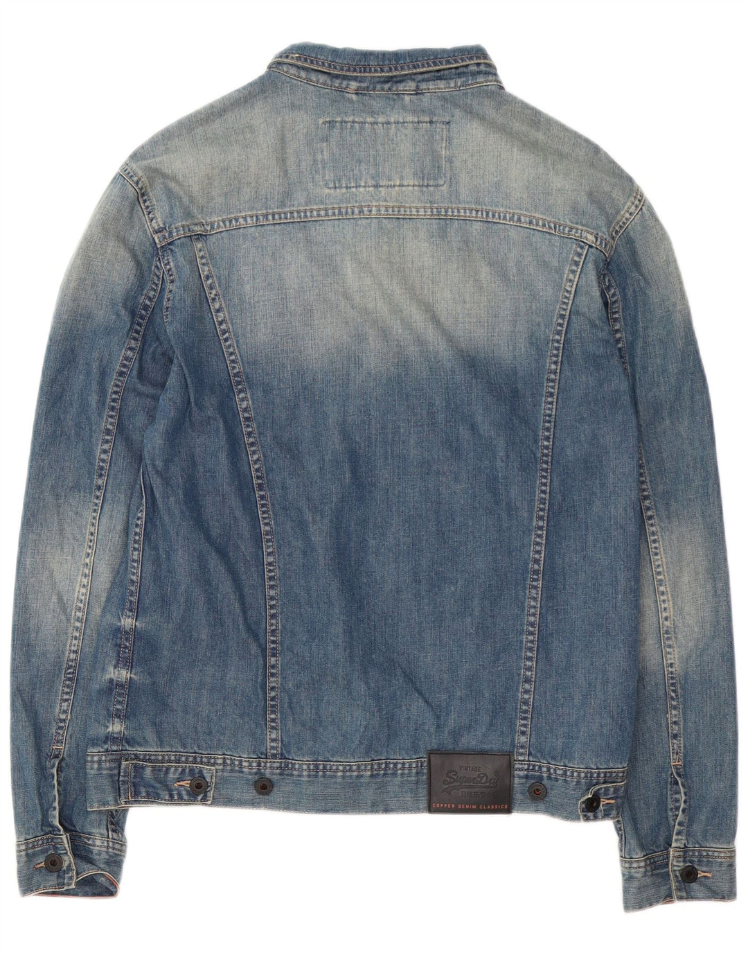 Superdry Mens Denim Jacket UK 42 XL Blue Cotton