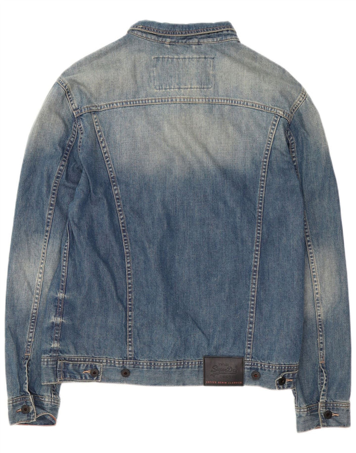 Superdry Mens Denim Jacket UK 42 XL Blue Cotton