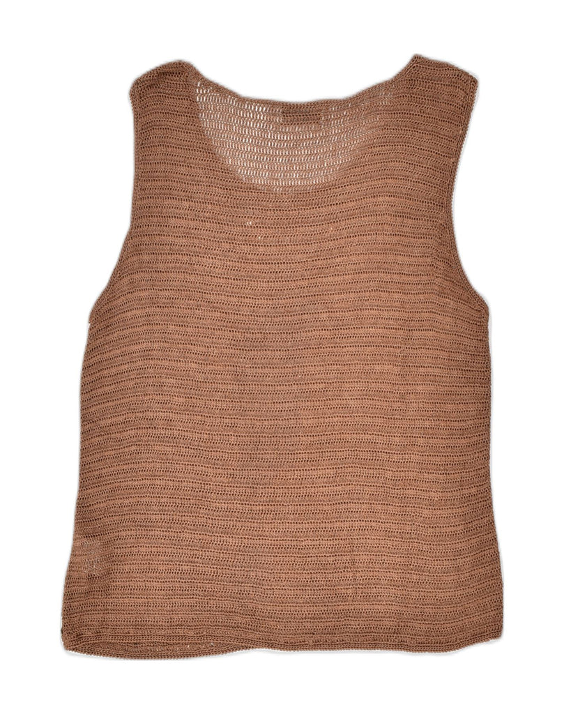 VINTAGE Womens Vest Tank Top UK 18 XL Brown Viscose | Vintage | Thrift | Second-Hand | Used Clothing | Messina Hembry 