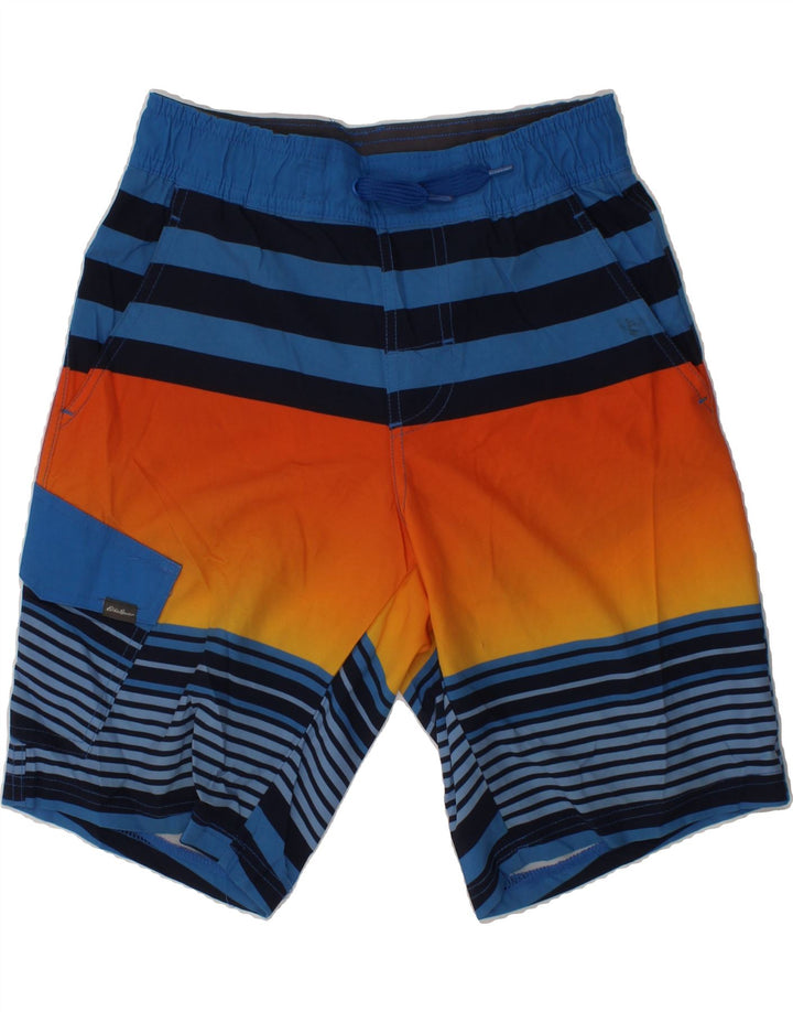 EDDIE BAUER Boys Swimming Shorts 11-12 Years  Blue Striped Polyester Vintage Eddie Bauer and Second-Hand Eddie Bauer from Messina Hembry 