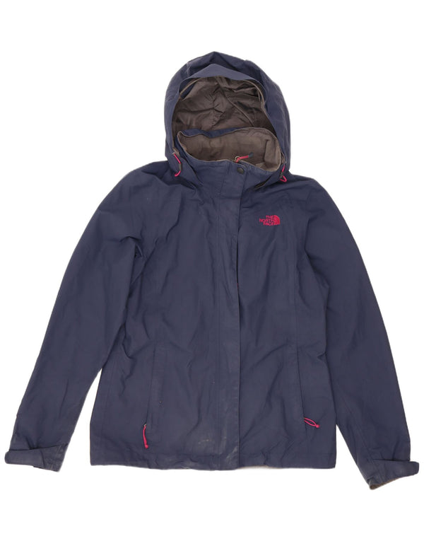The North Face Womens Hooded Oversized Rain Jacket UK 10 Small Navy Blue