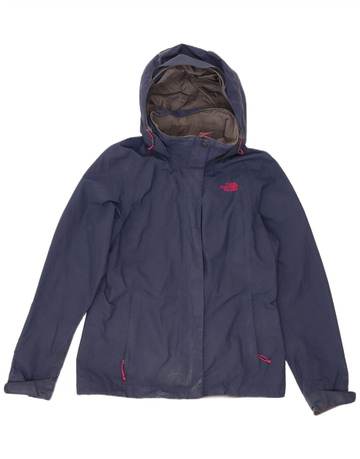 The North Face Womens Hooded Oversized Rain Jacket UK 10 Small Navy Blue