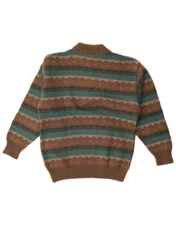 Maglificio Womens Turtle Neck Jumper Sweater IT 44 Medium Brown Geometric