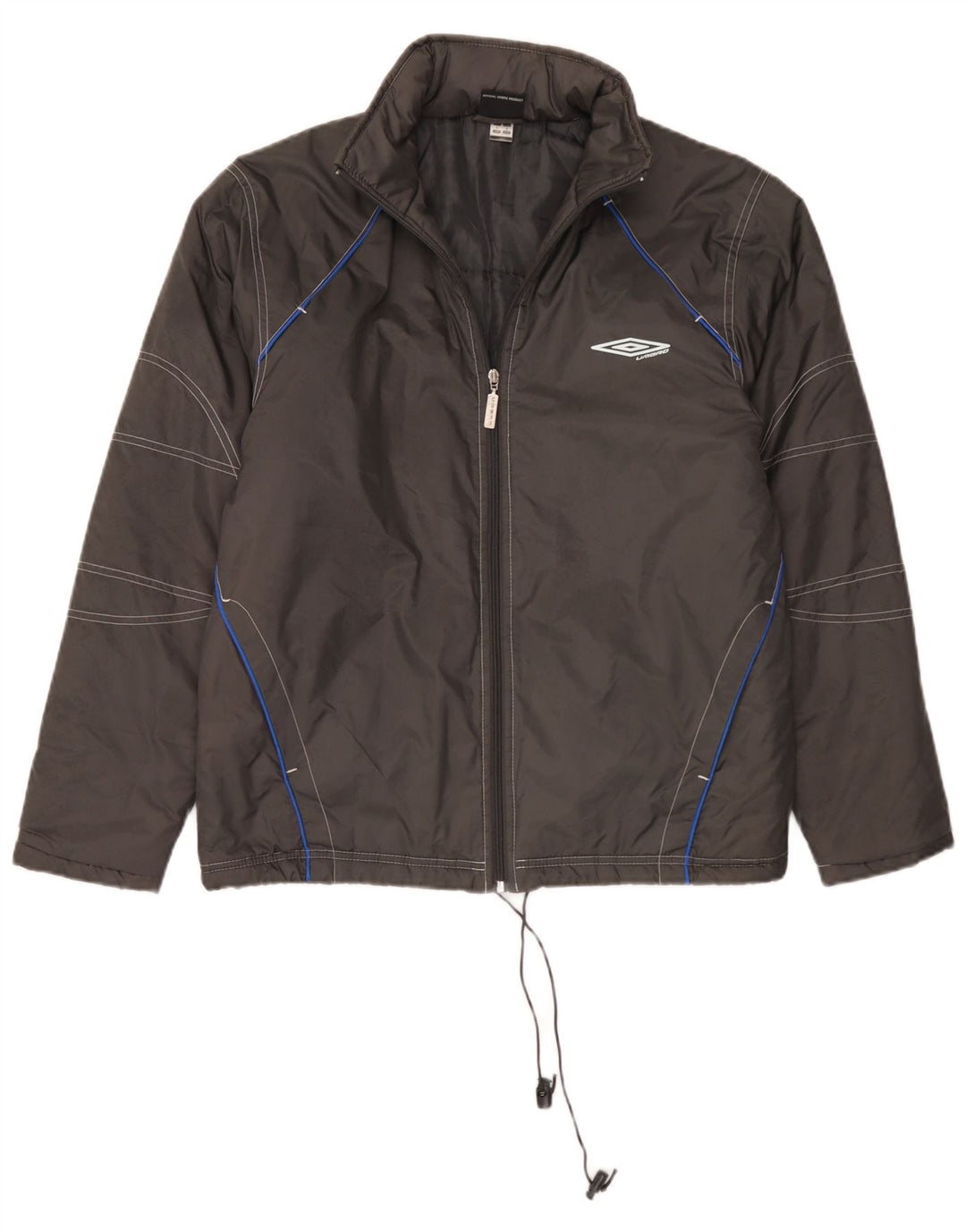 Umbro Mens Hooded Padded Jacket UK 36 Small Grey Nylon