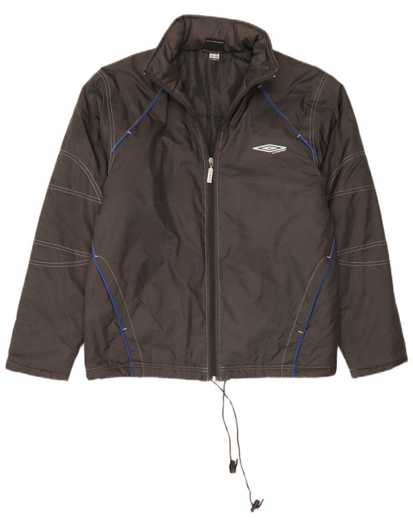 Umbro Mens Hooded Padded Jacket UK 36 Small Grey Nylon