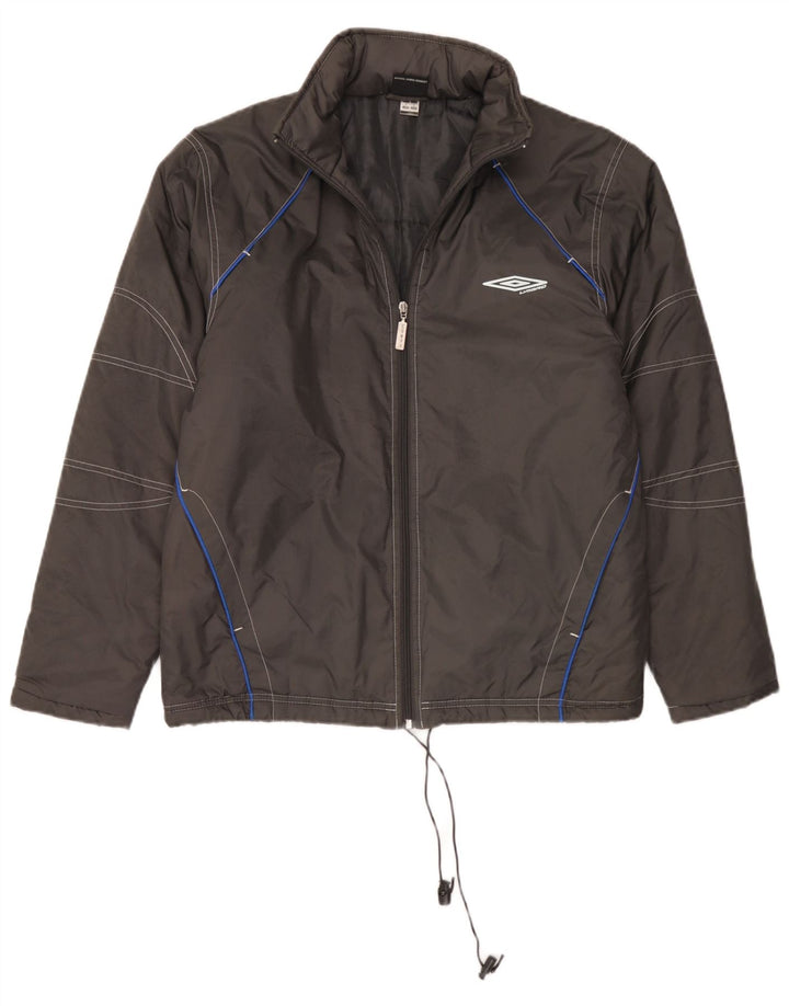 Umbro Mens Hooded Padded Jacket UK 36 Small Grey Nylon