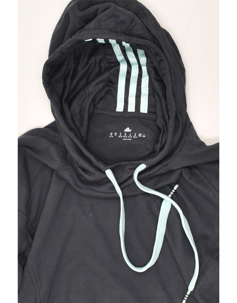 ADIDAS Mens Hoodie Jumper UK 12-14 Medium Grey Polyester | Vintage Adidas | Thrift | Second-Hand Adidas | Used Clothing | Messina Hembry 