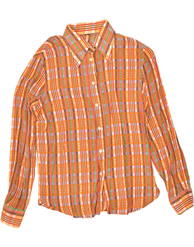 VINTAGE Womens Shirt UK 16 Large Orange Check | Vintage Vintage | Thrift | Second-Hand Vintage | Used Clothing | Messina Hembry 