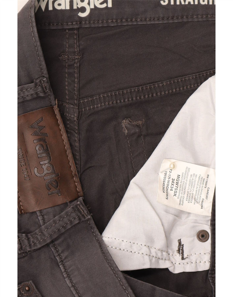 WRANGLER Mens Straight Jeans W34 L34 Grey Cotton Vintage Wrangler and Second-Hand Wrangler from Messina Hembry 