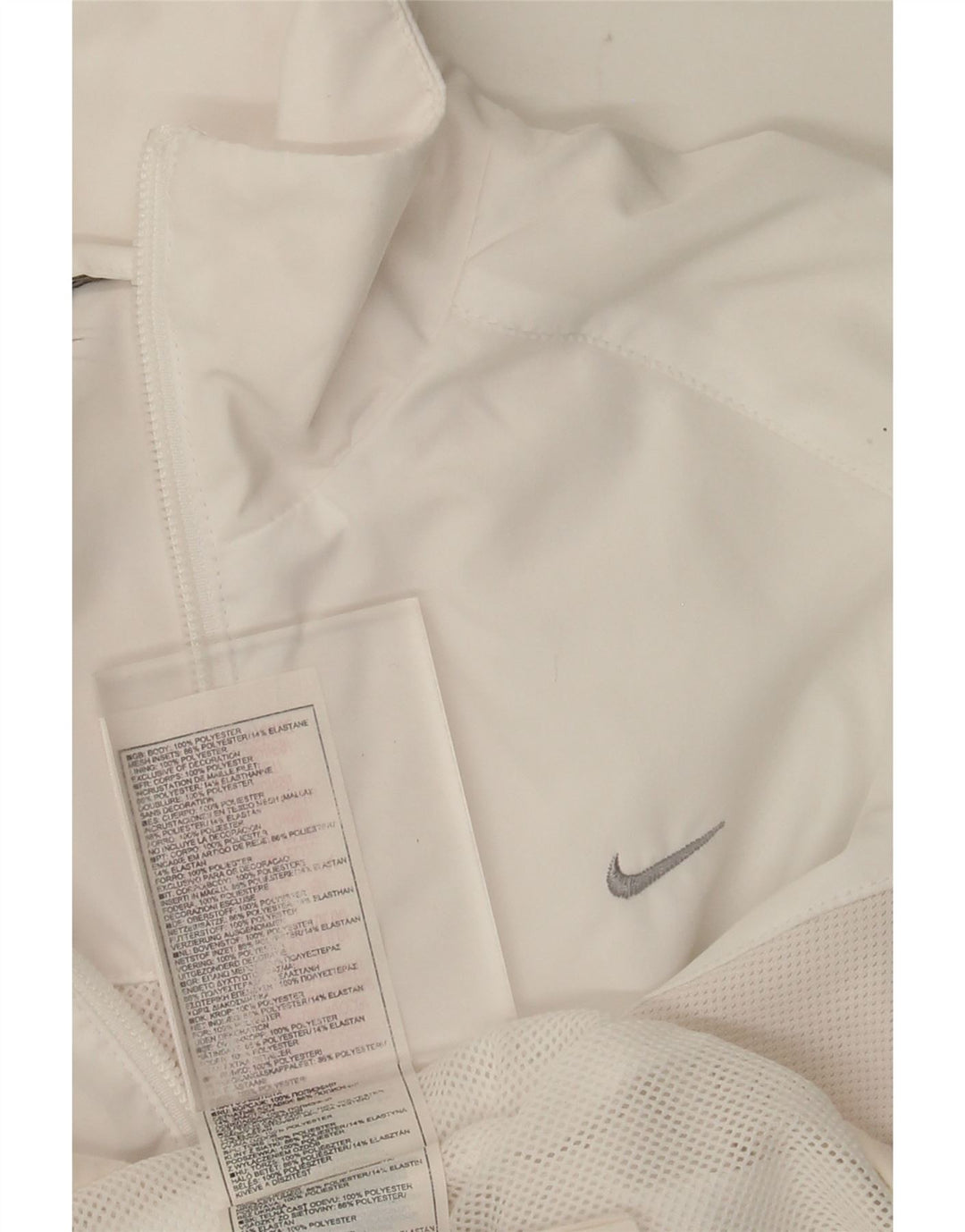 NIKE Womens Tracksuit Top Jacket UK 14 Medium White Polyester