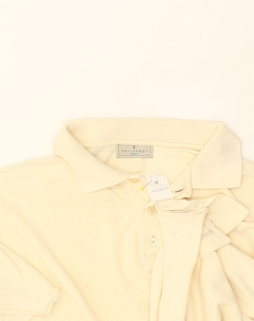 TRUSSARDI Mens Polo Shirt Medium Yellow Cotton | Vintage Trussardi | Thrift | Second-Hand Trussardi | Used Clothing | Messina Hembry 