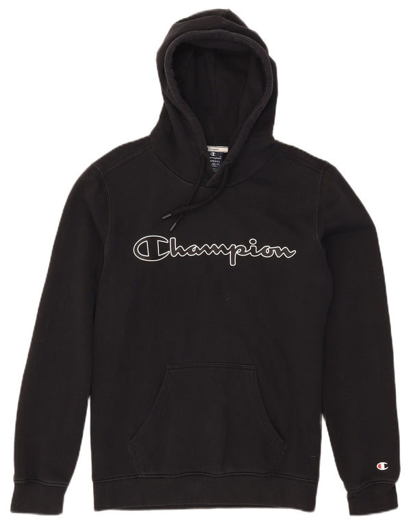 Champion Mens Graphic Hoodie Jumper XS Black