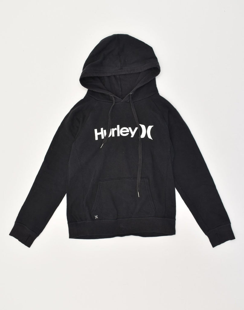 HURLEY Mens Graphic Hoodie Jumper Small Black Cotton | Vintage Hurley | Thrift | Second-Hand Hurley | Used Clothing | Messina Hembry 