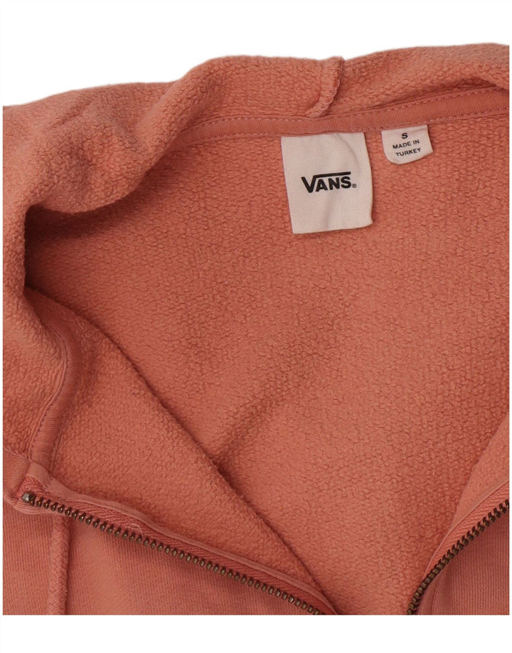 Vans Womens Oversized Crop Zip Hoodie Sweater UK 10 Small Pink Check