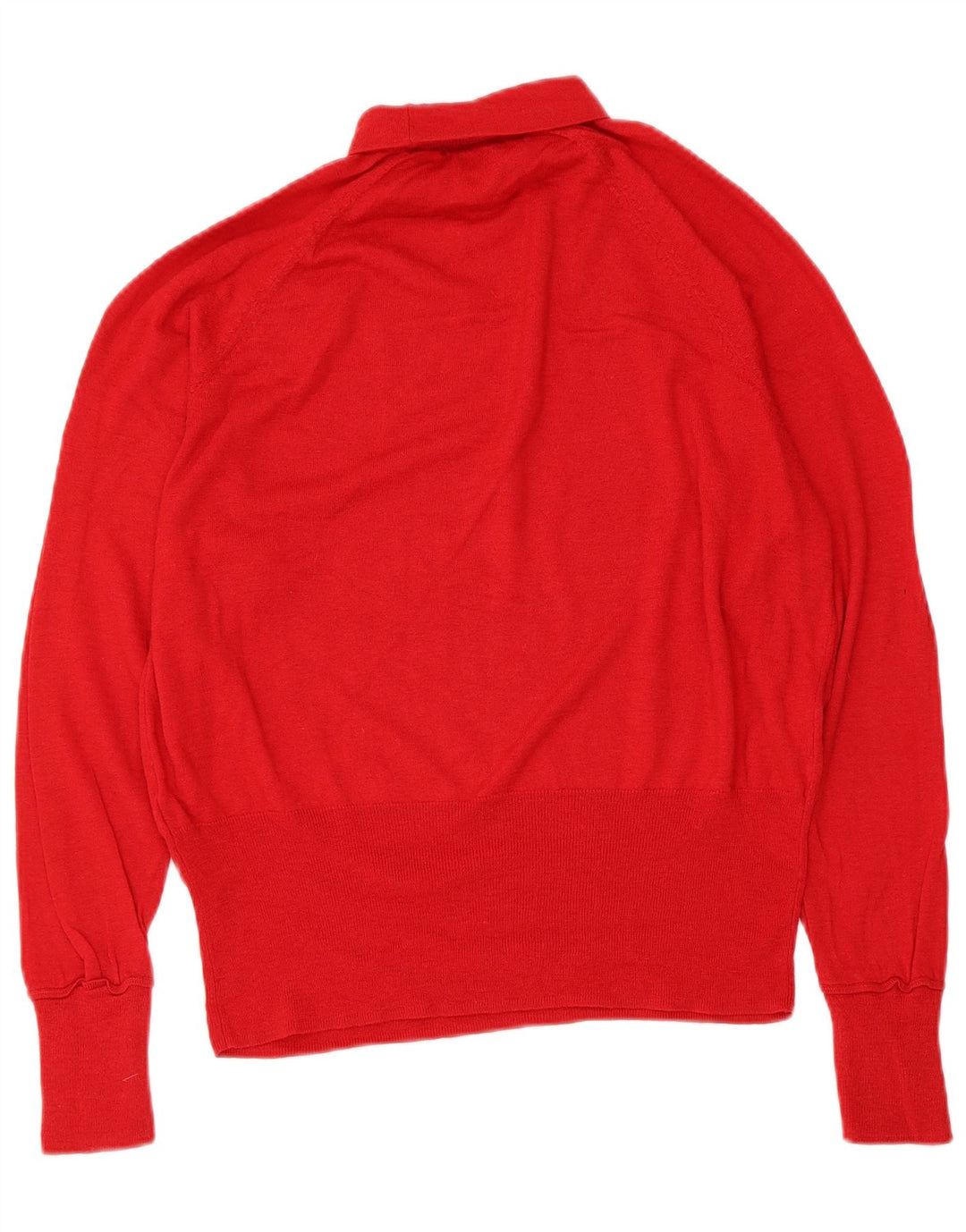 Marks & Spencer Womens Roll Neck Jumper Sweater UK 16 Large Red Merino Wool