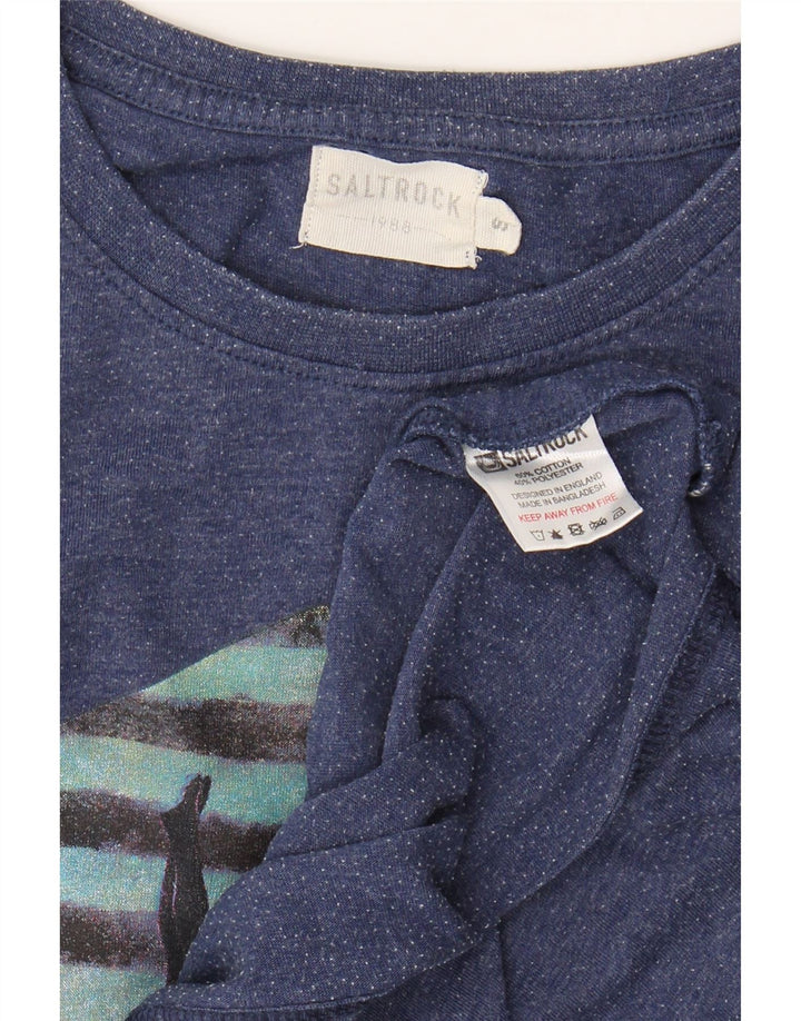 SALTROCK Mens Graphic T-Shirt Top Small Navy Blue Cotton