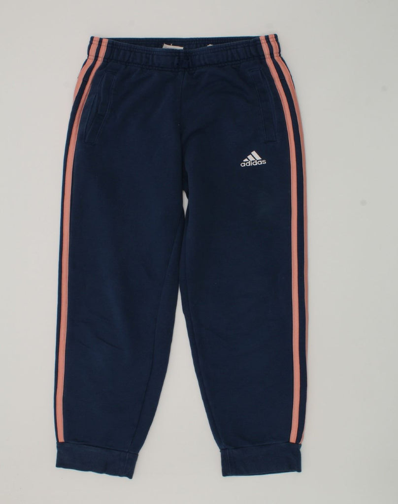 ADIDAS Girls Tracksuit Trousers Joggers 11-12 Years Navy Blue Cotton | Vintage Adidas | Thrift | Second-Hand Adidas | Used Clothing | Messina Hembry 