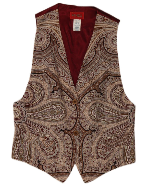 Kenzo Womens Waistcoat EU 40 Medium Multicoloured Paisley Wool