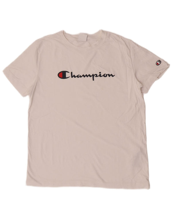 Champion Womens Graphic T-Shirt Top UK 18 XL White Cotton