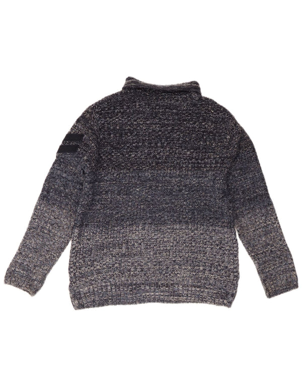 Zara Boys Roll Neck Jumper Sweater 13-14 Years Navy Blue Colourblock