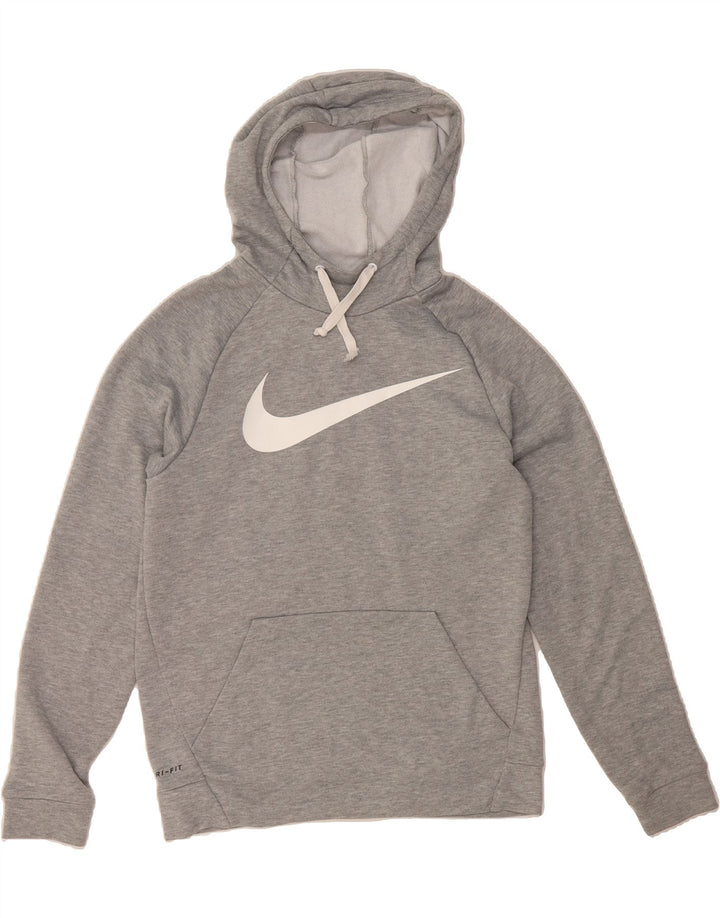 NIKE Mens Dri Fit Graphic Hoodie Jumper Small Grey Polyester Vintage Nike and Second-Hand Nike from Messina Hembry 