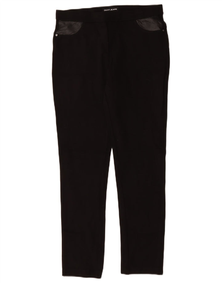 Dkny Womens Slim Casual Trousers Medium W30 L29 Black Viscose