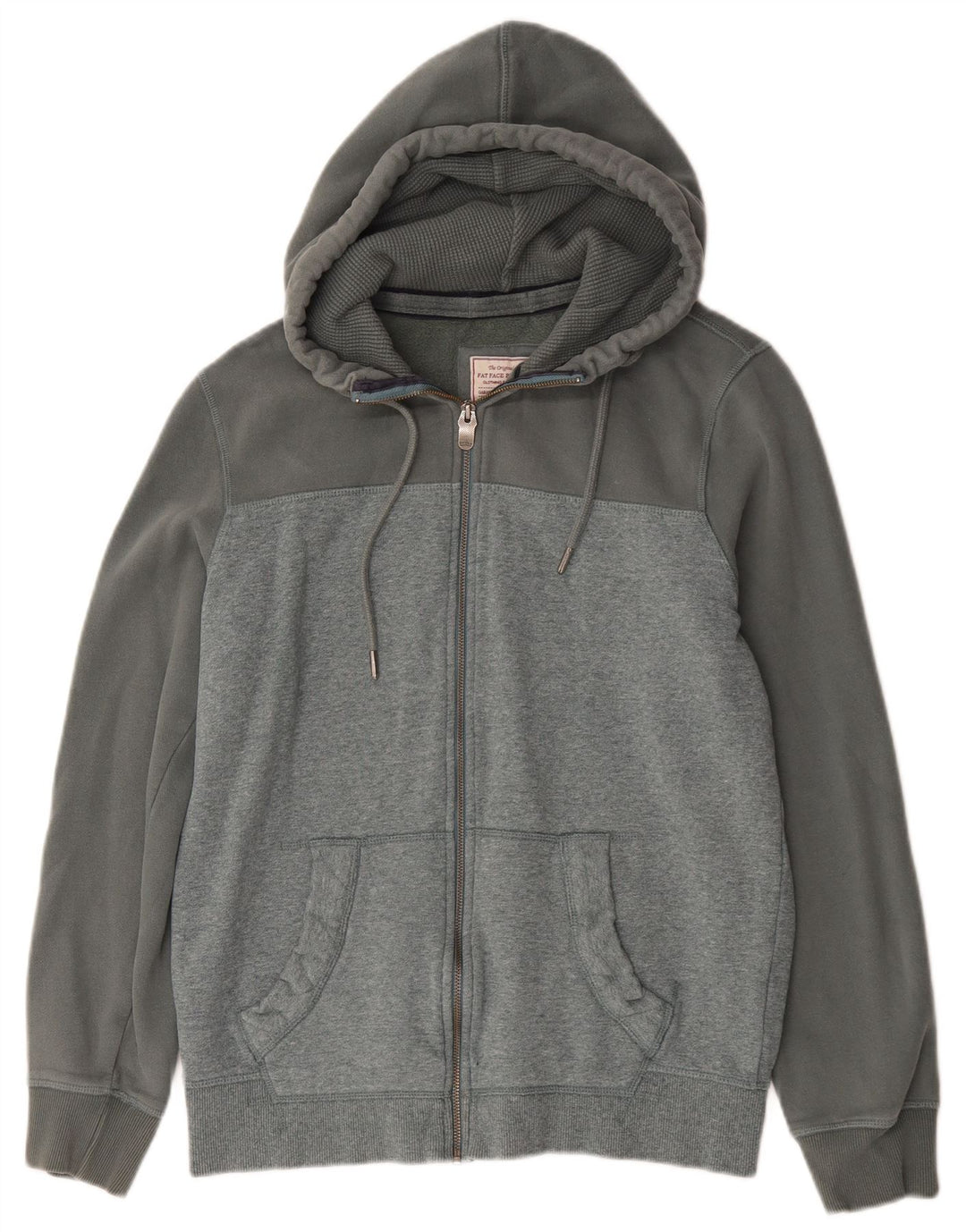 Fat Face Mens Zip Hoodie Sweater Small Grey Colourblock Cotton