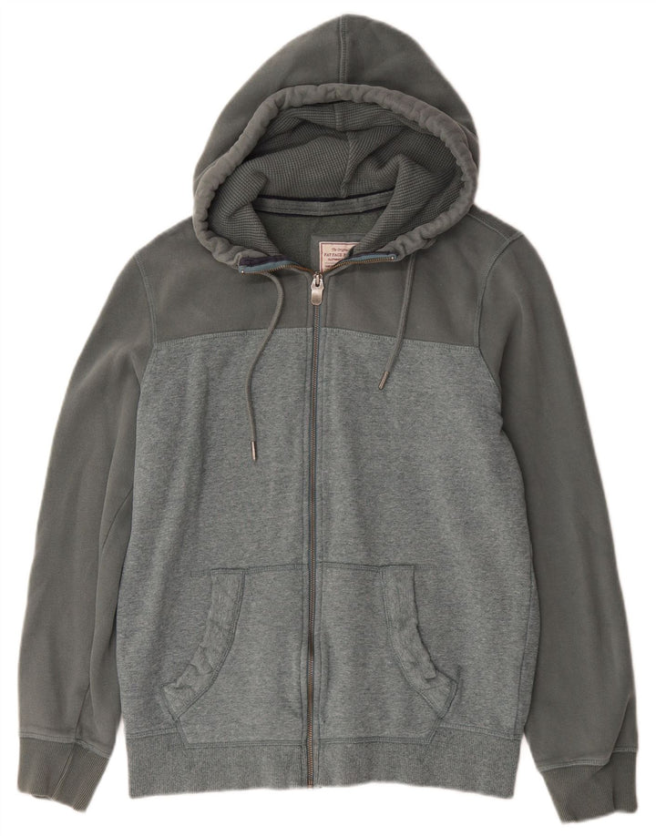 Fat Face Mens Zip Hoodie Sweater Small Grey Colourblock Cotton