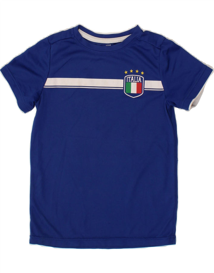 H&M Boys Italia Graphic T-Shirt Top 8-9 Years  Blue Polyester Vintage H&M and Second-Hand H&M from Messina Hembry 
