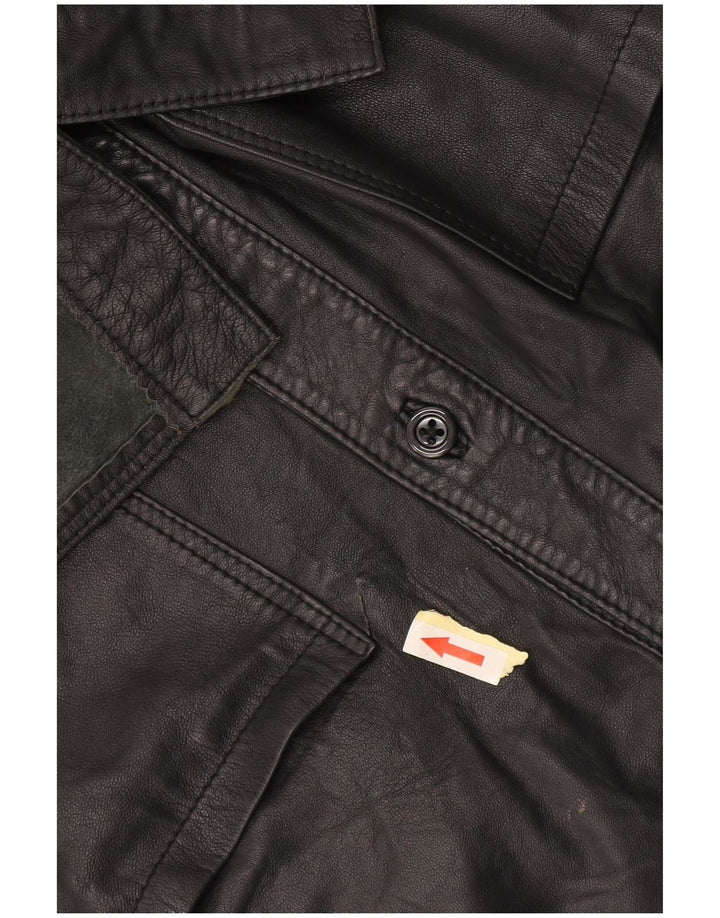 Vintage Womens Leather Shirt IT 44 Medium Grey