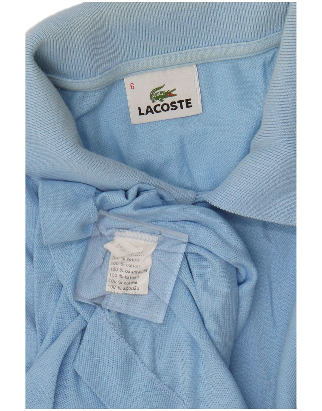 Lacoste Mens Polo Shirt Size 6 XL Blue Cotton